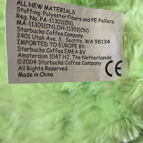 2004 Starbucks “Kiss Me” Plush Bright Green Bearista Teddy Bear - Picture 8 of 8